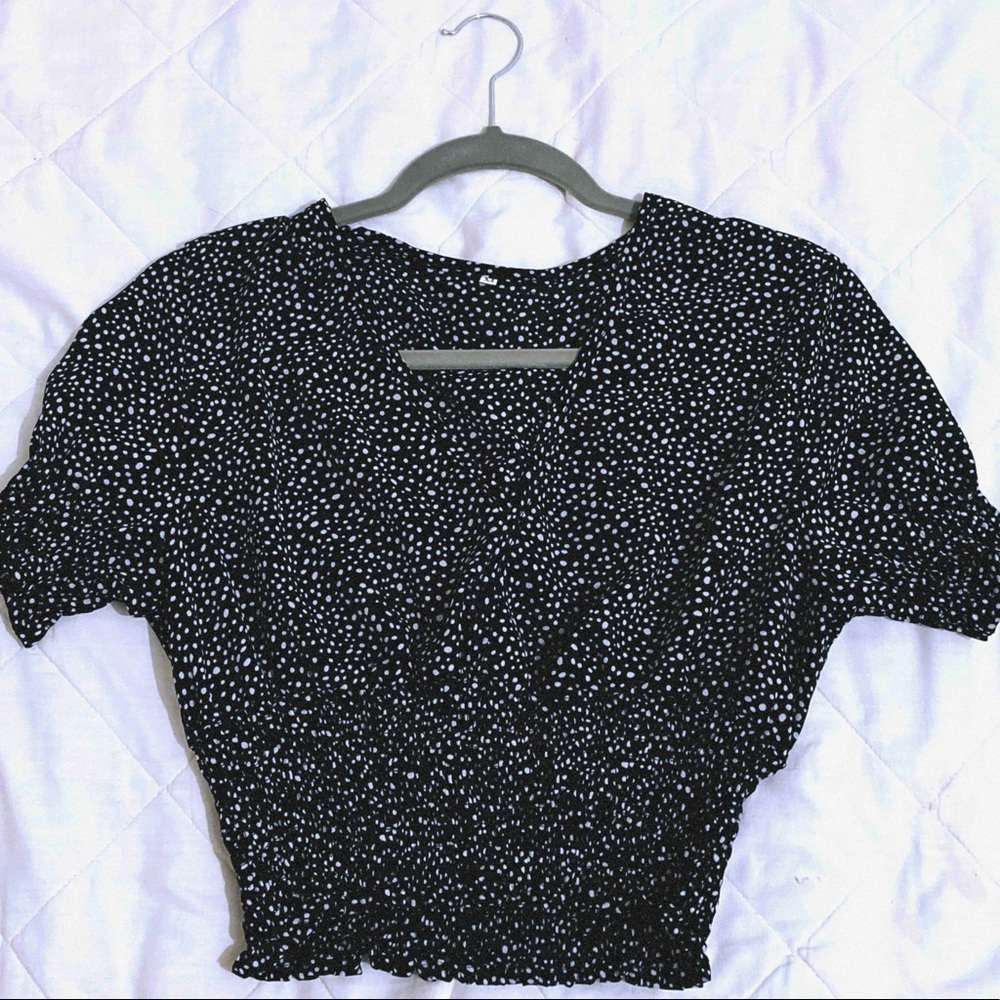 White Polka-dot Top